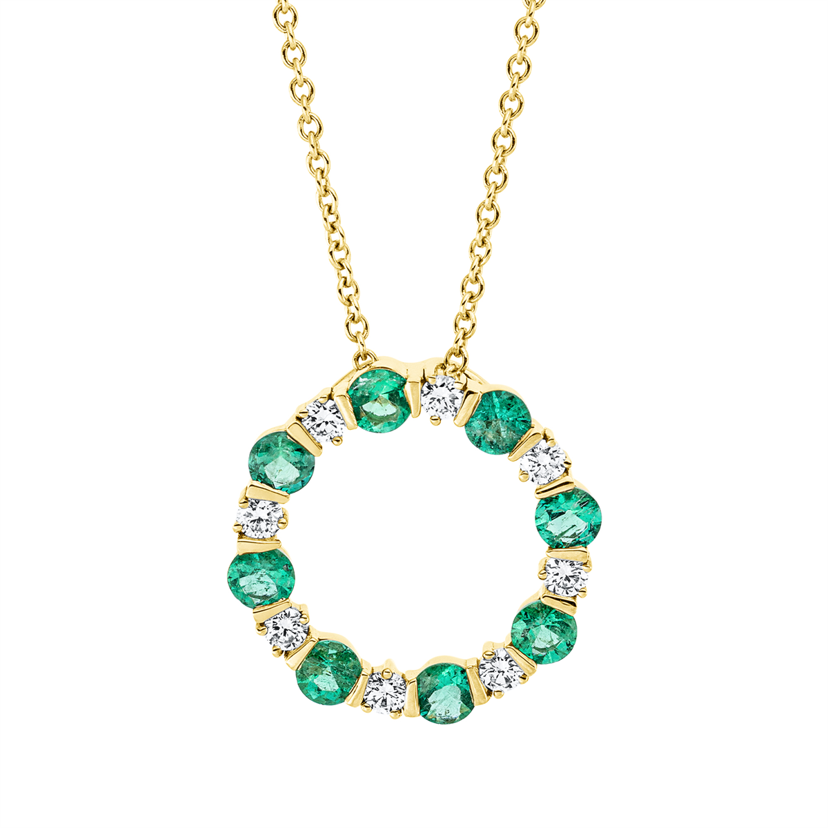 Klassieke halsketting met gekleurde stenen - 4N101