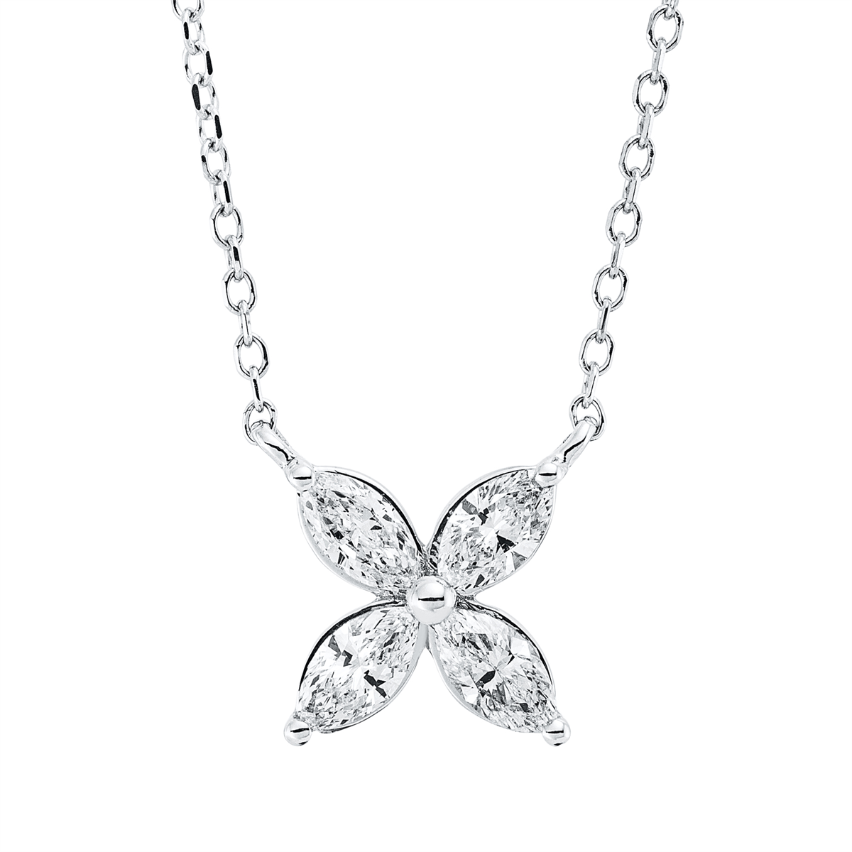 marquise modern woman necklace in white gold