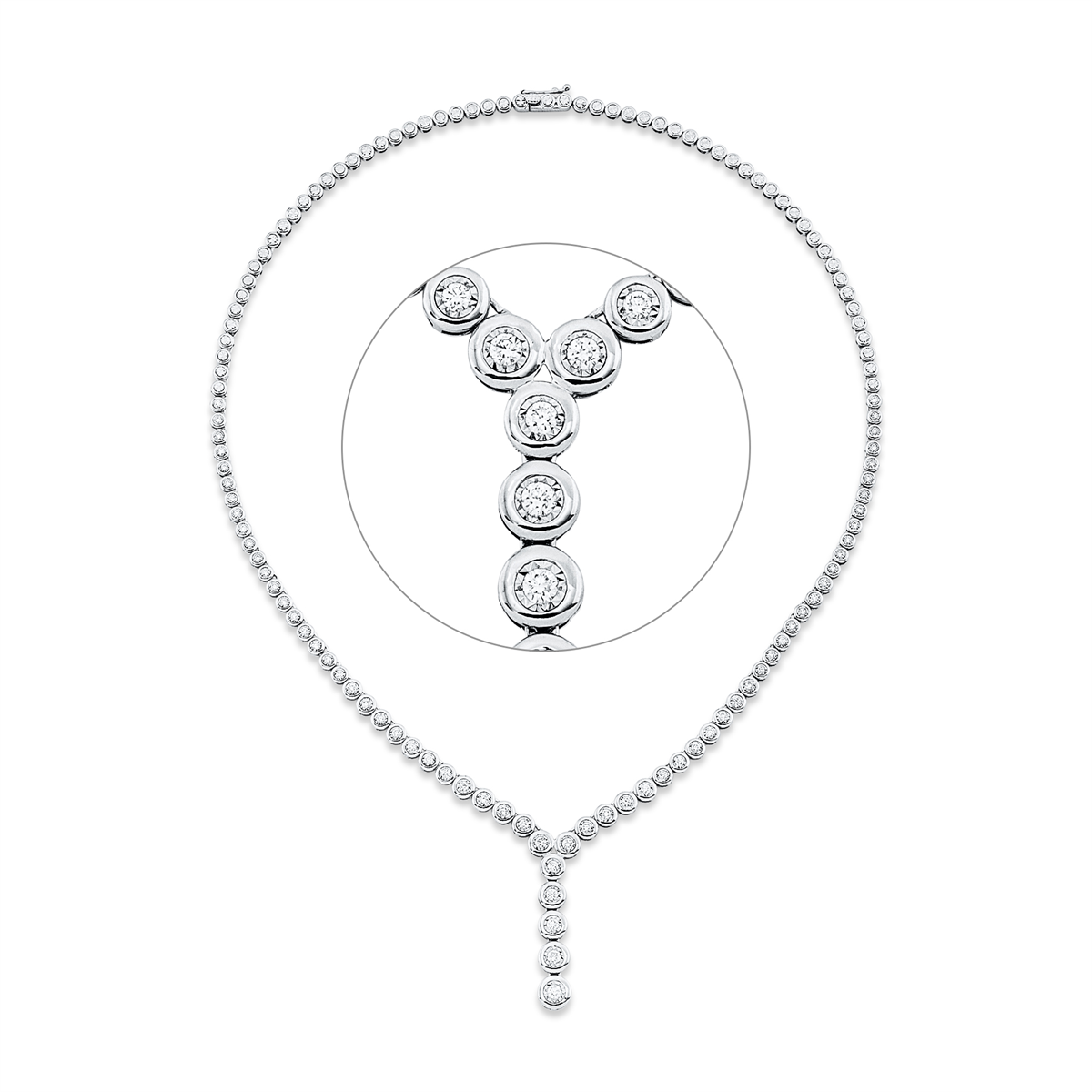 diamond full cut exclusive necklace in white gold