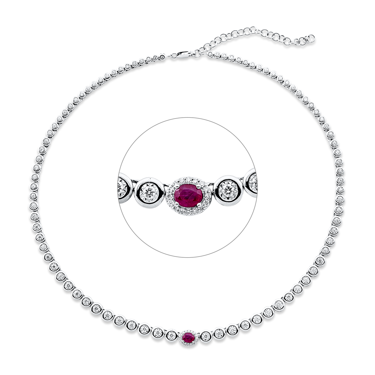 colored stone classic necklace - 4N205