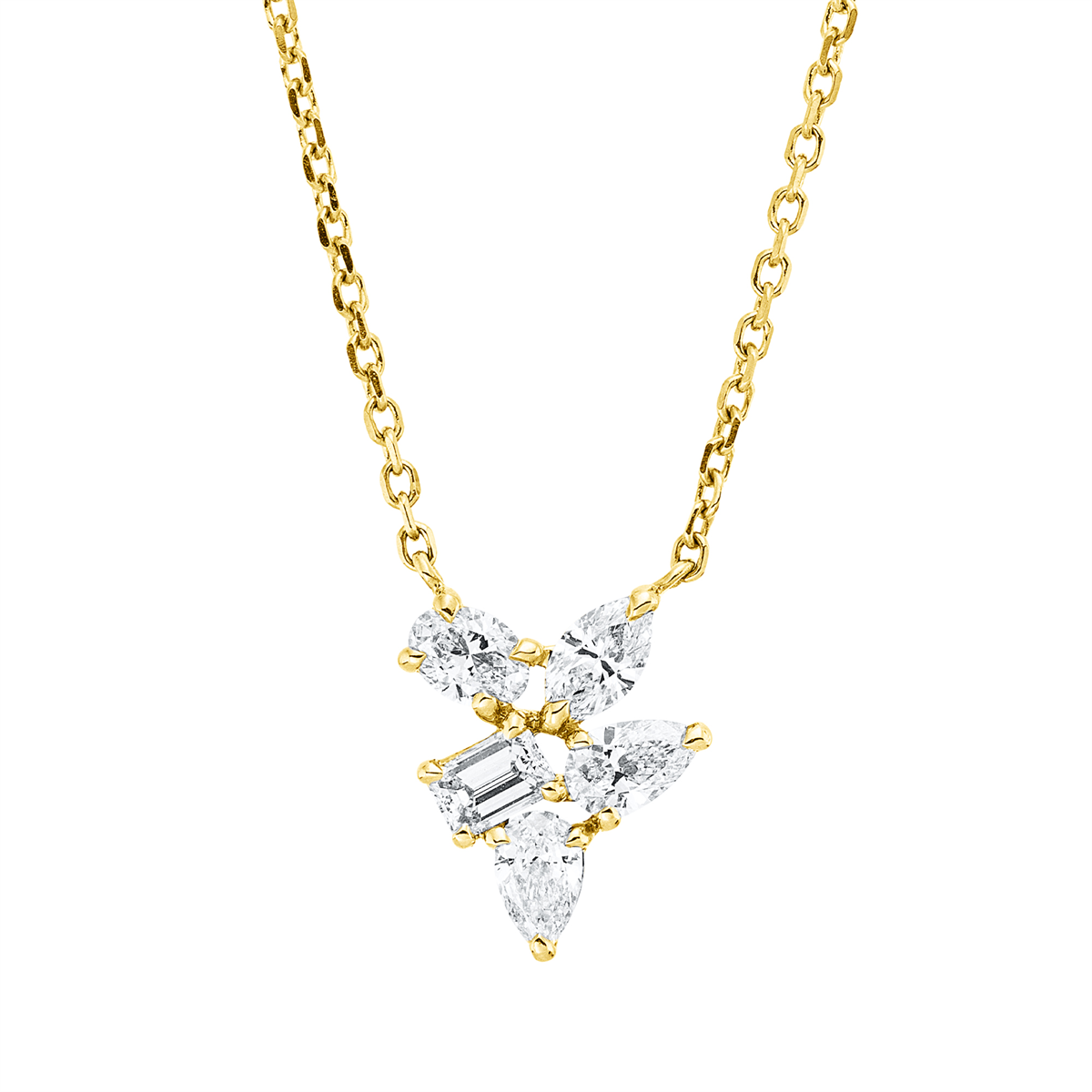 marquise modern woman necklace in yellow gold