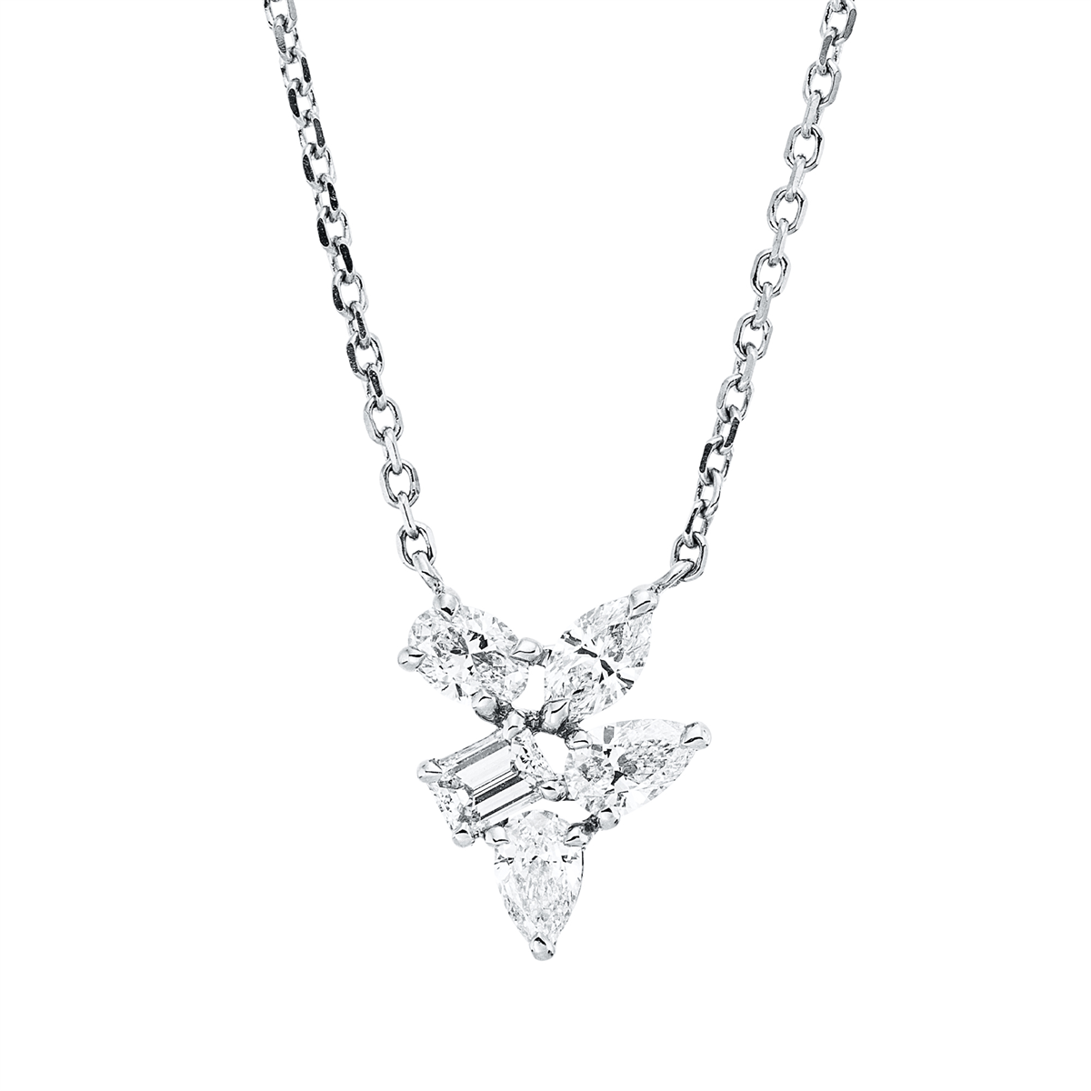 marquise modern woman necklace in white gold