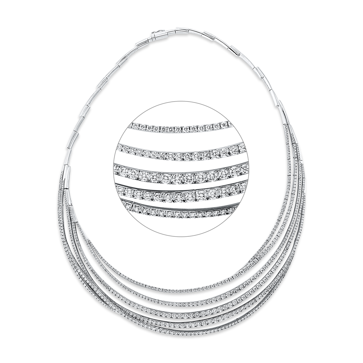 diamond full cut exclusive necklace in white gold