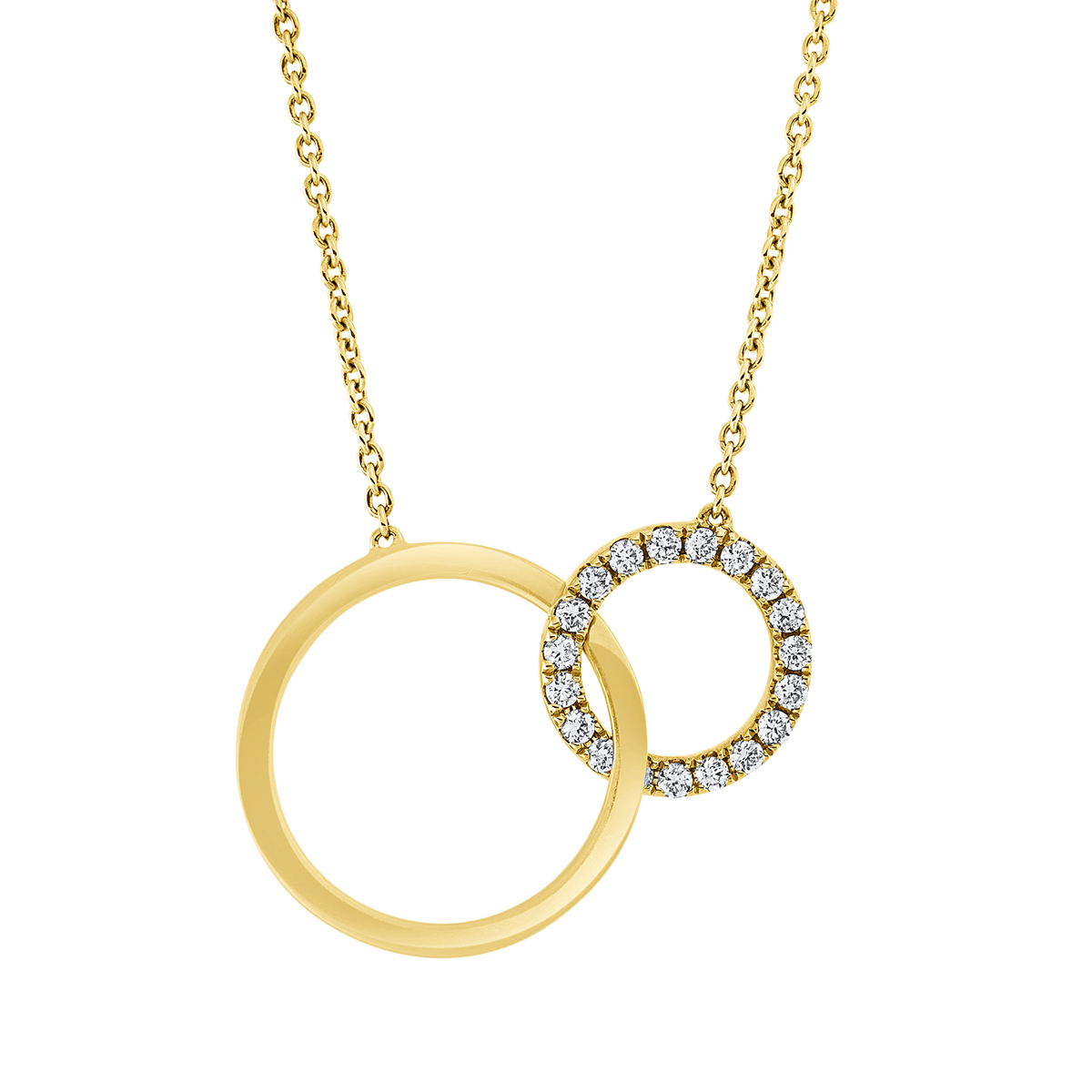 diamond full cut modern woman necklace in yellow gold