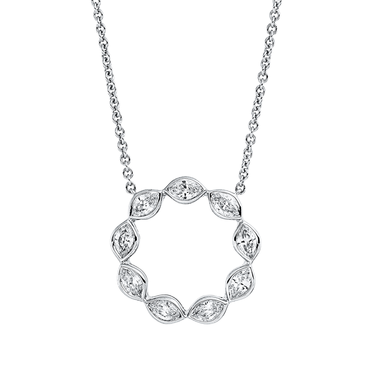 marquise modern woman necklace in white gold