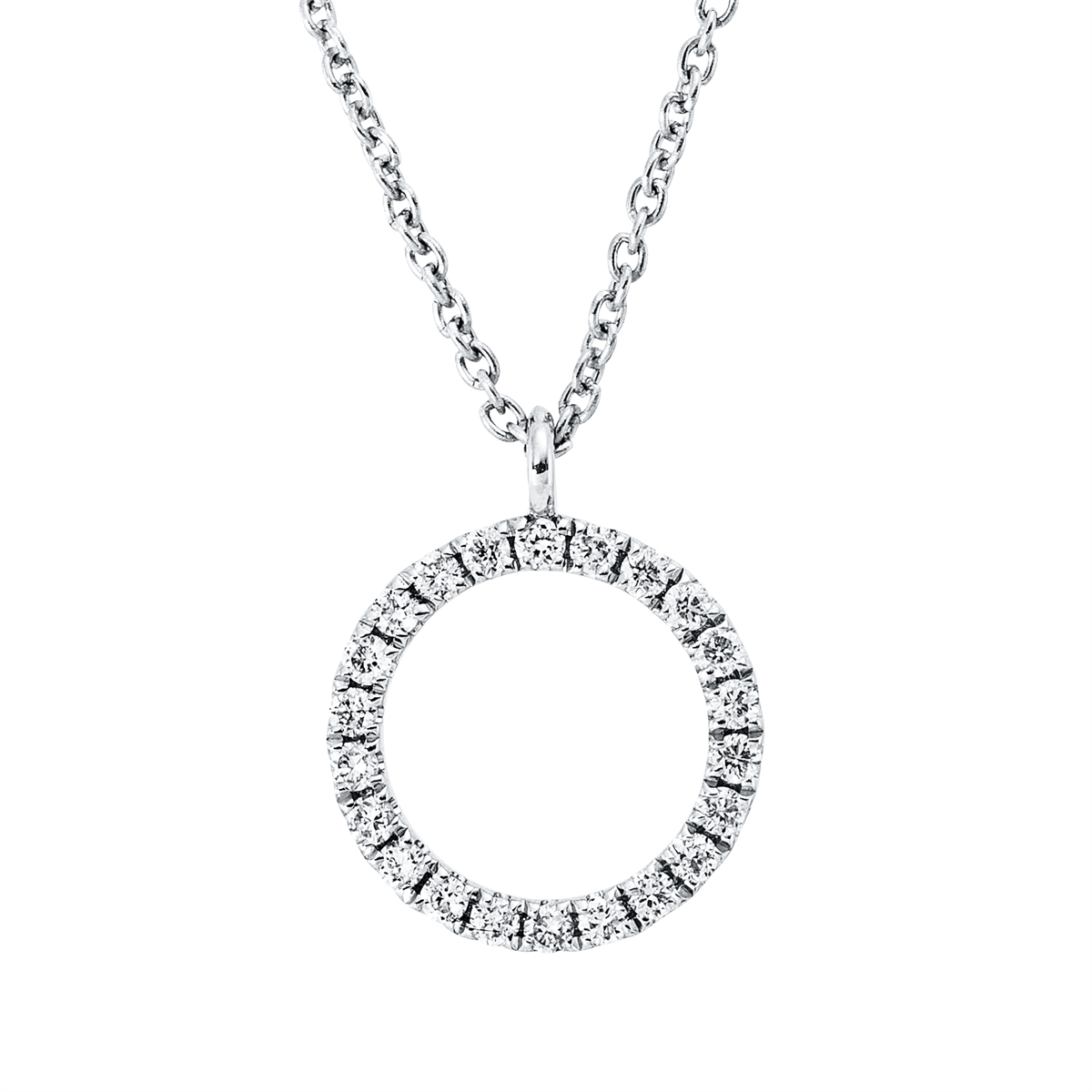 diamond full cut modern woman necklace in white gold