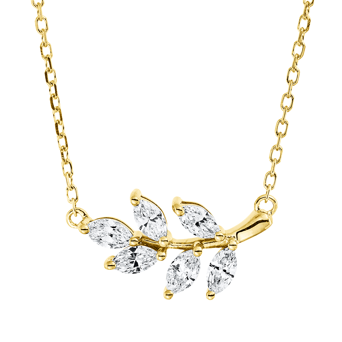 marquise modern woman necklace in yellow gold