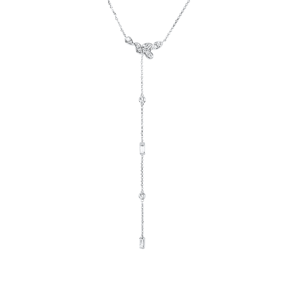 diamond full cut modern woman necklace in white gold