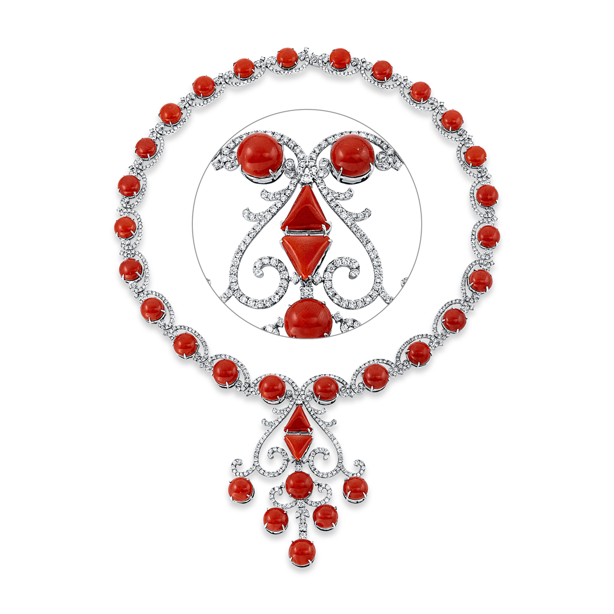 mode ketting met gekleurde stenen - 4N609