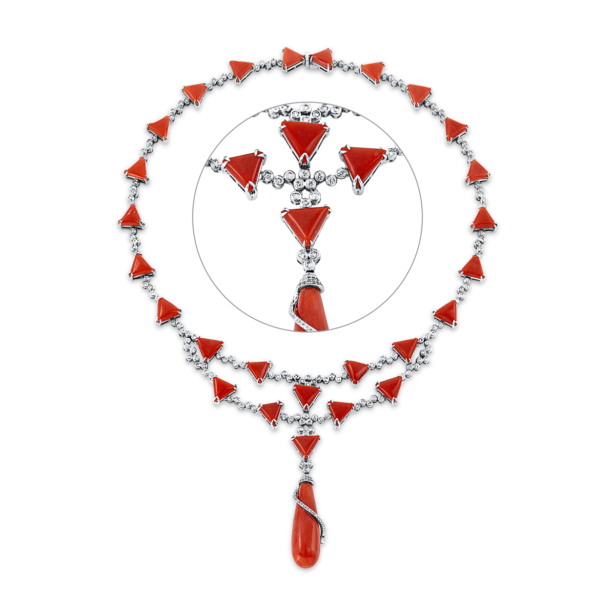 mode ketting met gekleurde stenen - 4N611