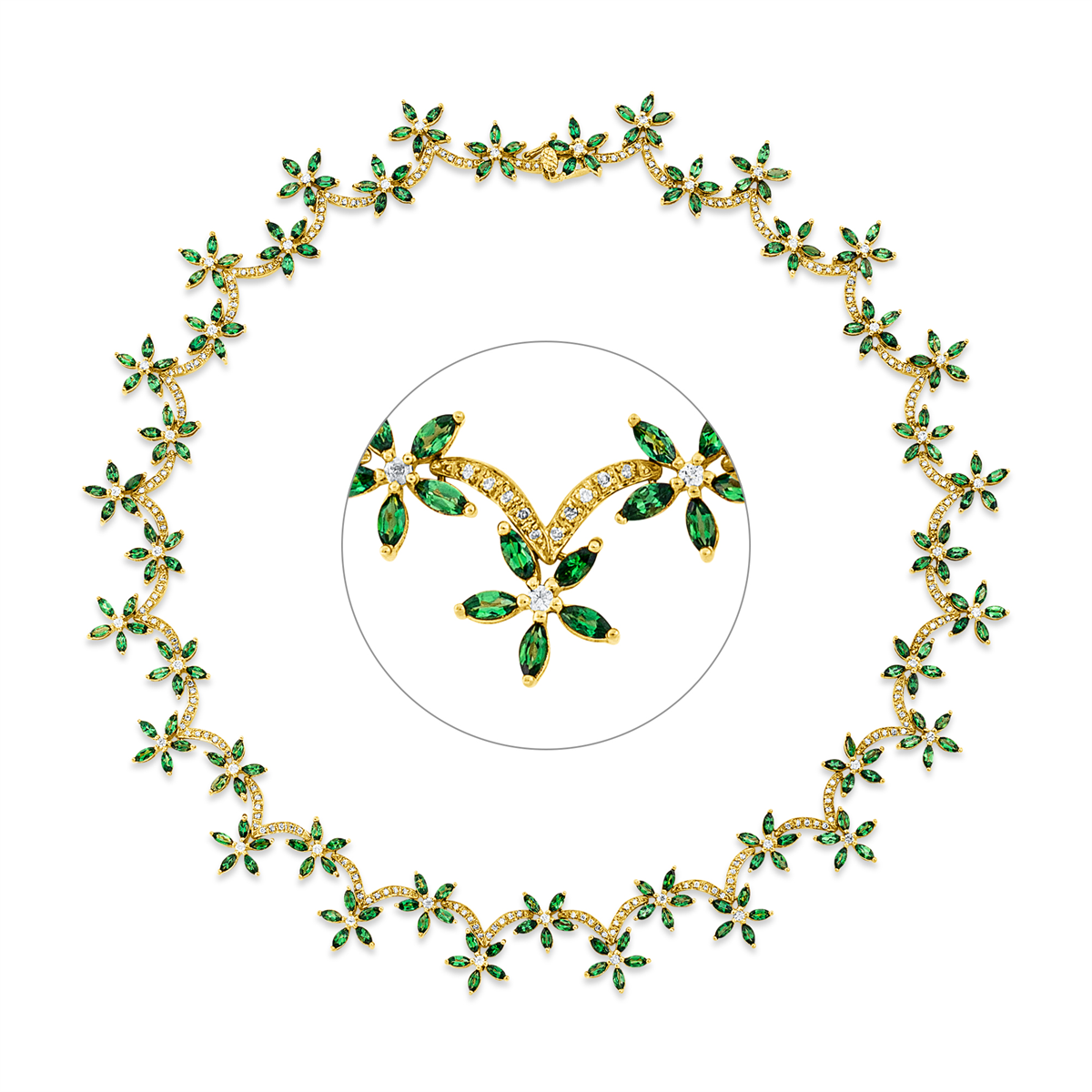 mode ketting met gekleurde stenen - 4N617