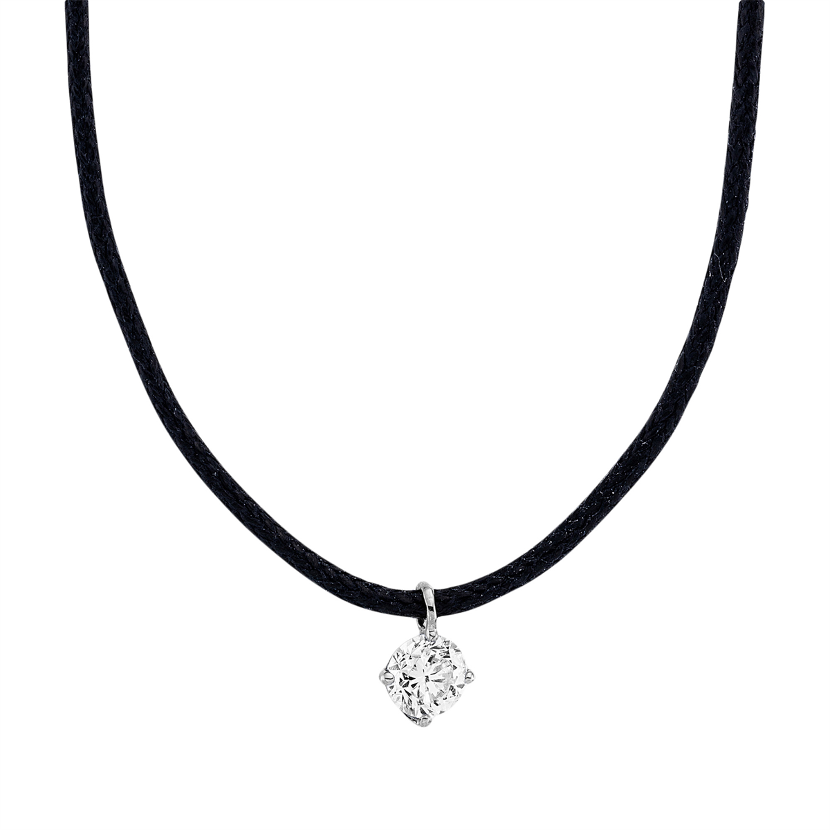 diamond full cut modern woman necklace in white gold