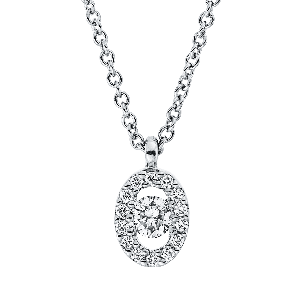 solitaire with accent stones necklace - 4N750