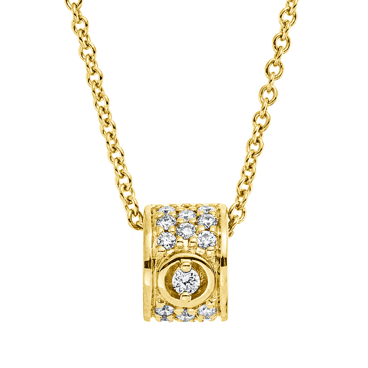 diamond full cut modern woman necklace in yellow gold