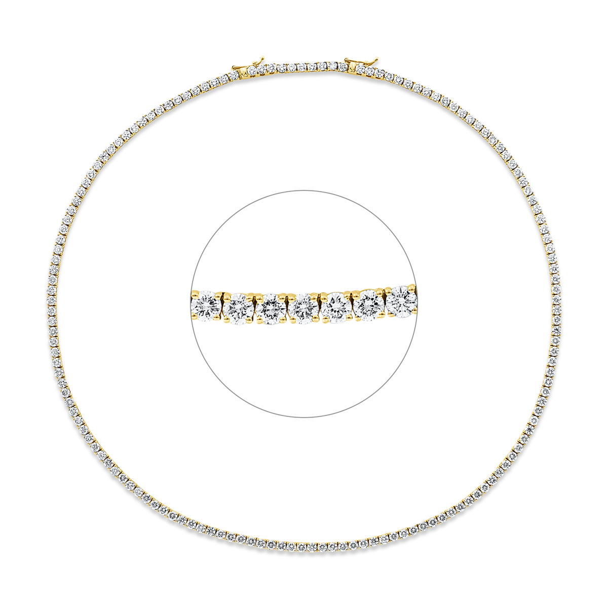 diamond full cut tennis necklace necklace in yellow gold