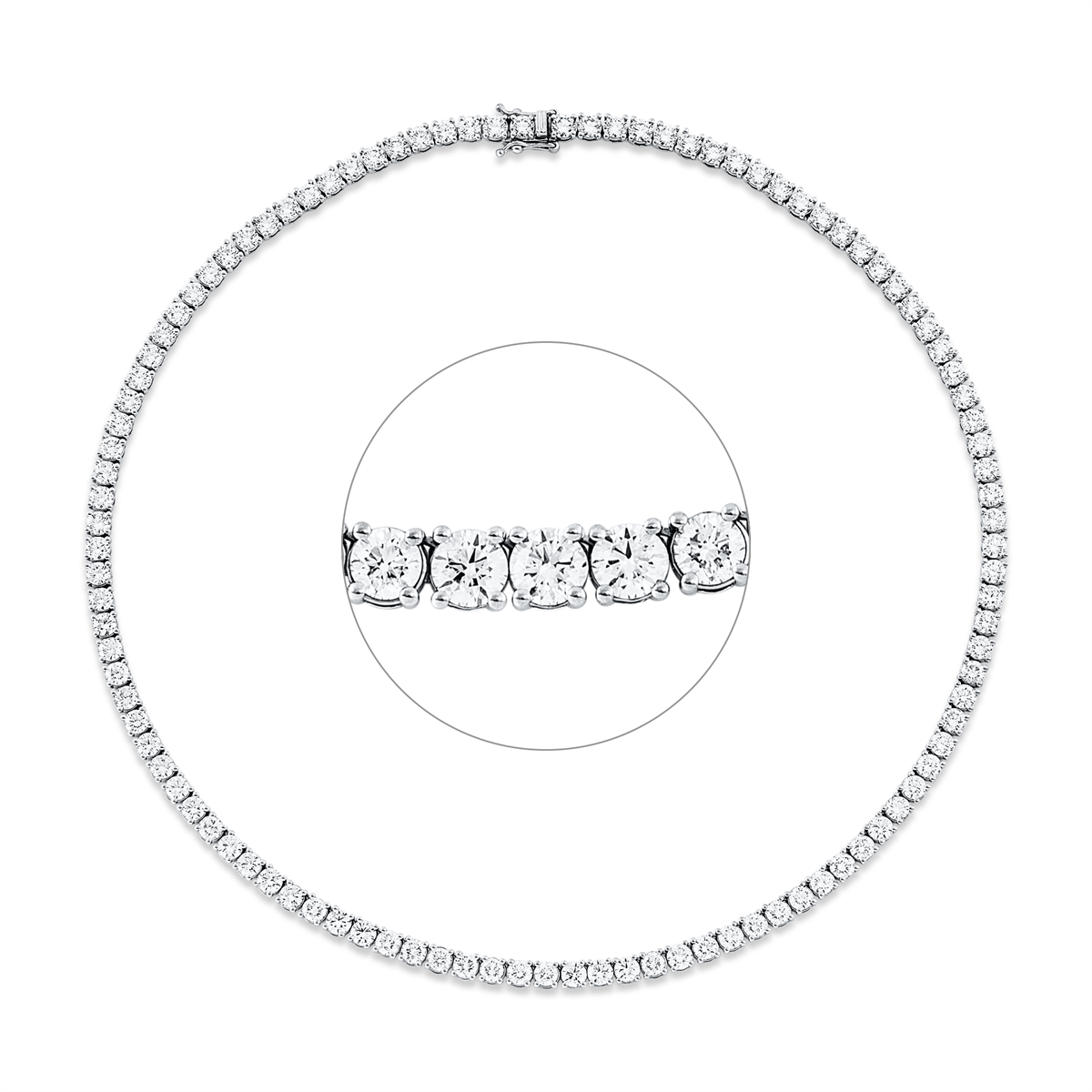 diamond full cut tennis necklace necklace in white gold
