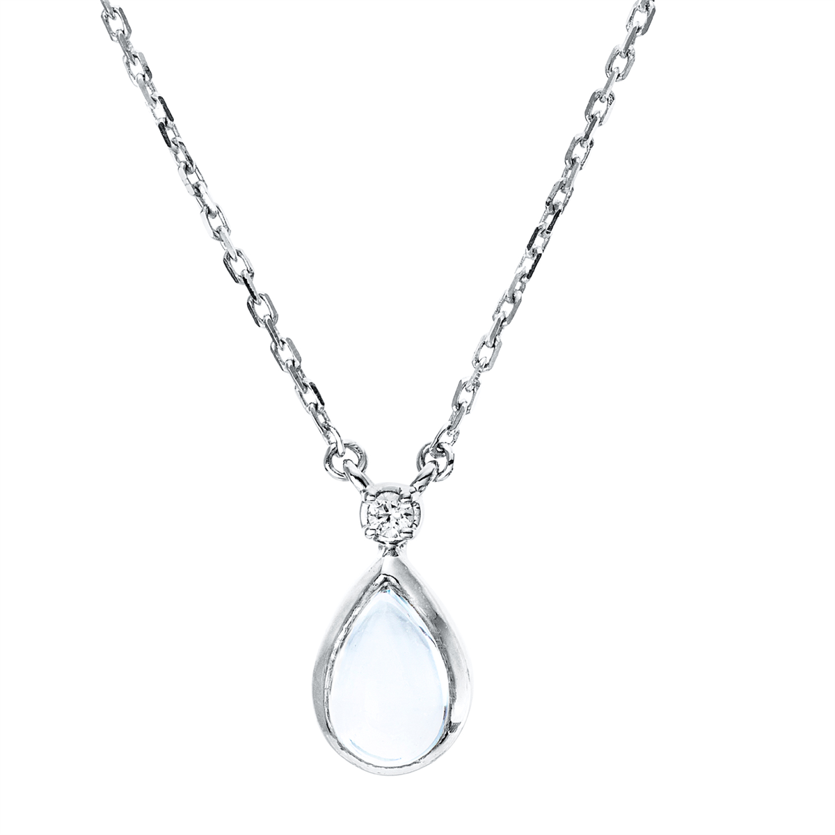 diamond full cut topaz colored stone fashion necklace in white gold