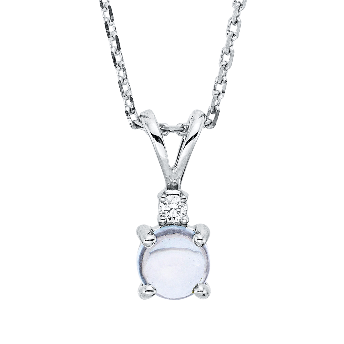 diamond full cut topaz colored stone fashion necklace in white gold