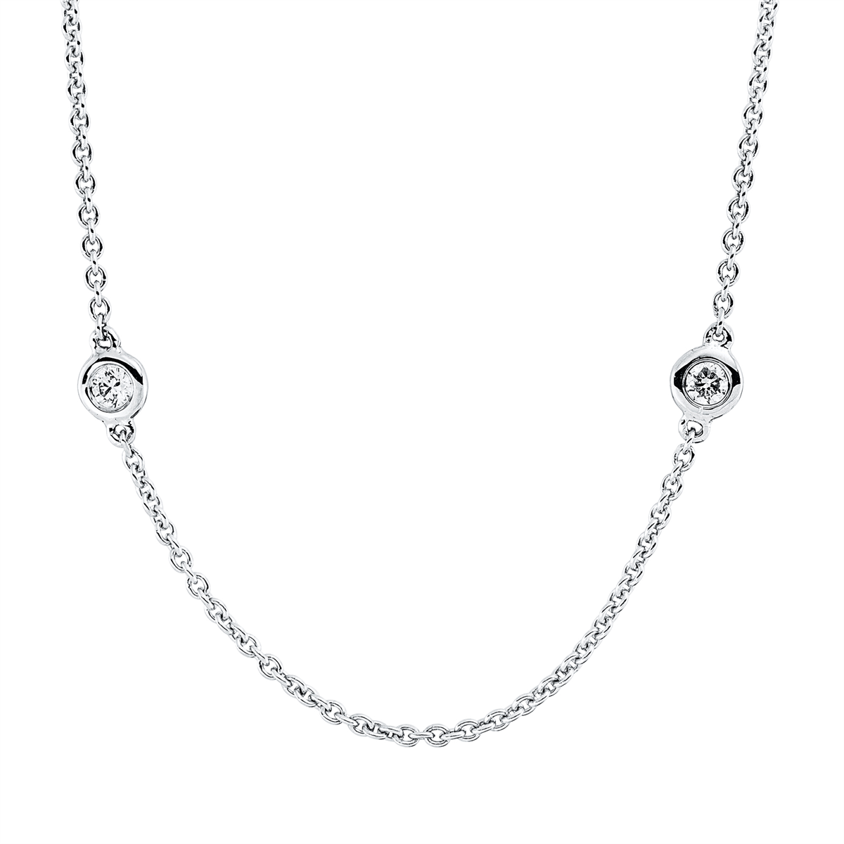 diamond full cut modern woman necklace in white gold