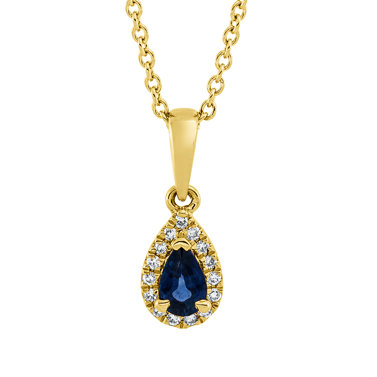 diamond full cut sapphire colored stone classic necklace in yellow gold