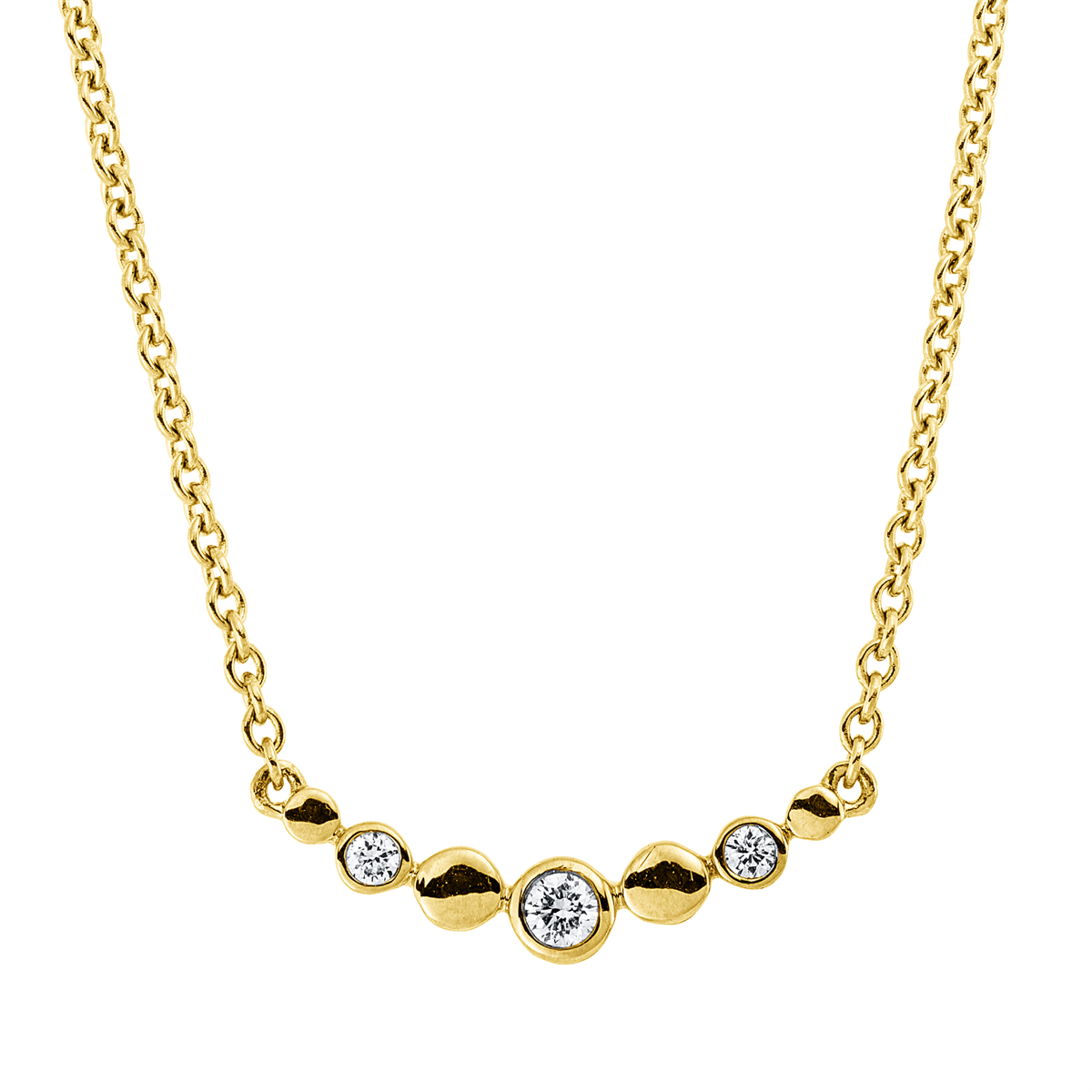 diamond full cut modern woman necklace in yellow gold