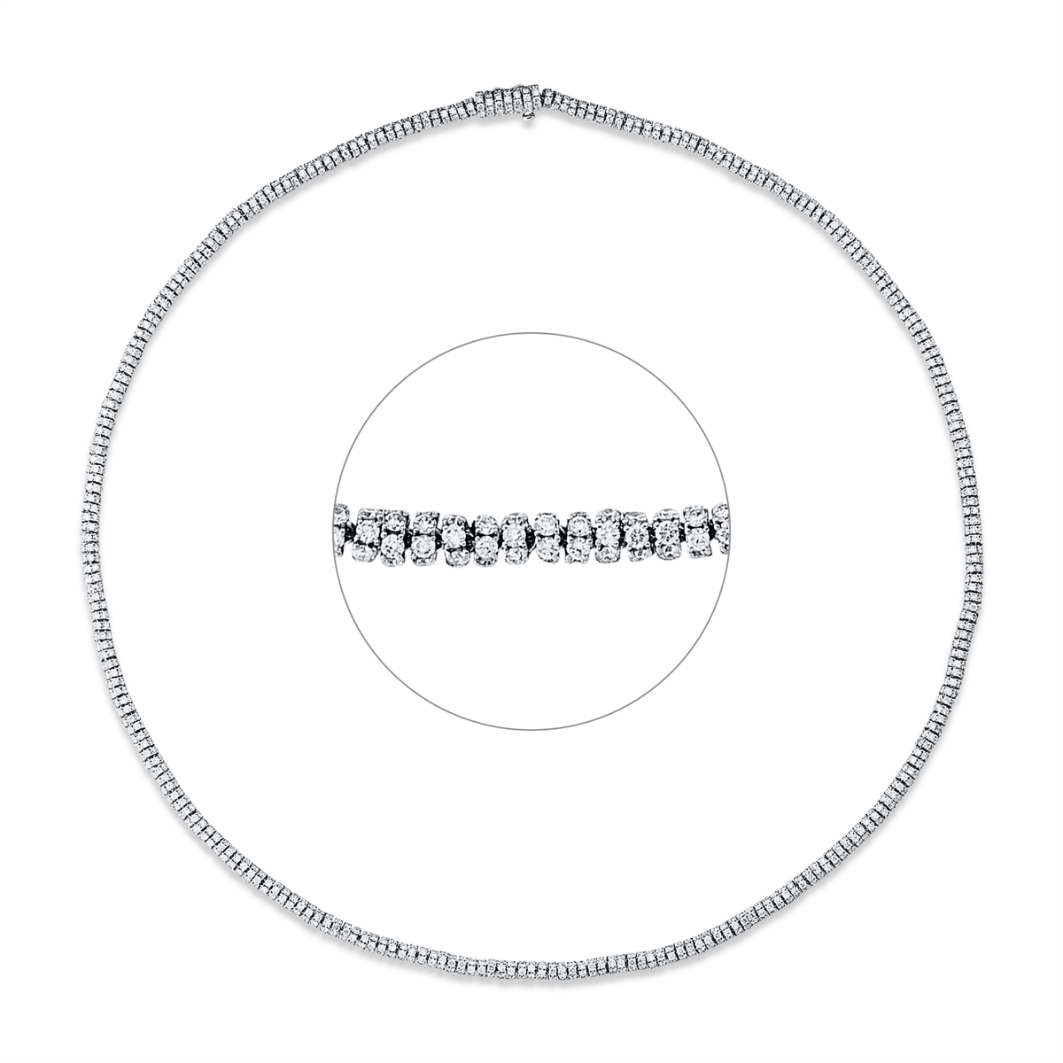 diamond full cut tennis necklace necklace in white gold