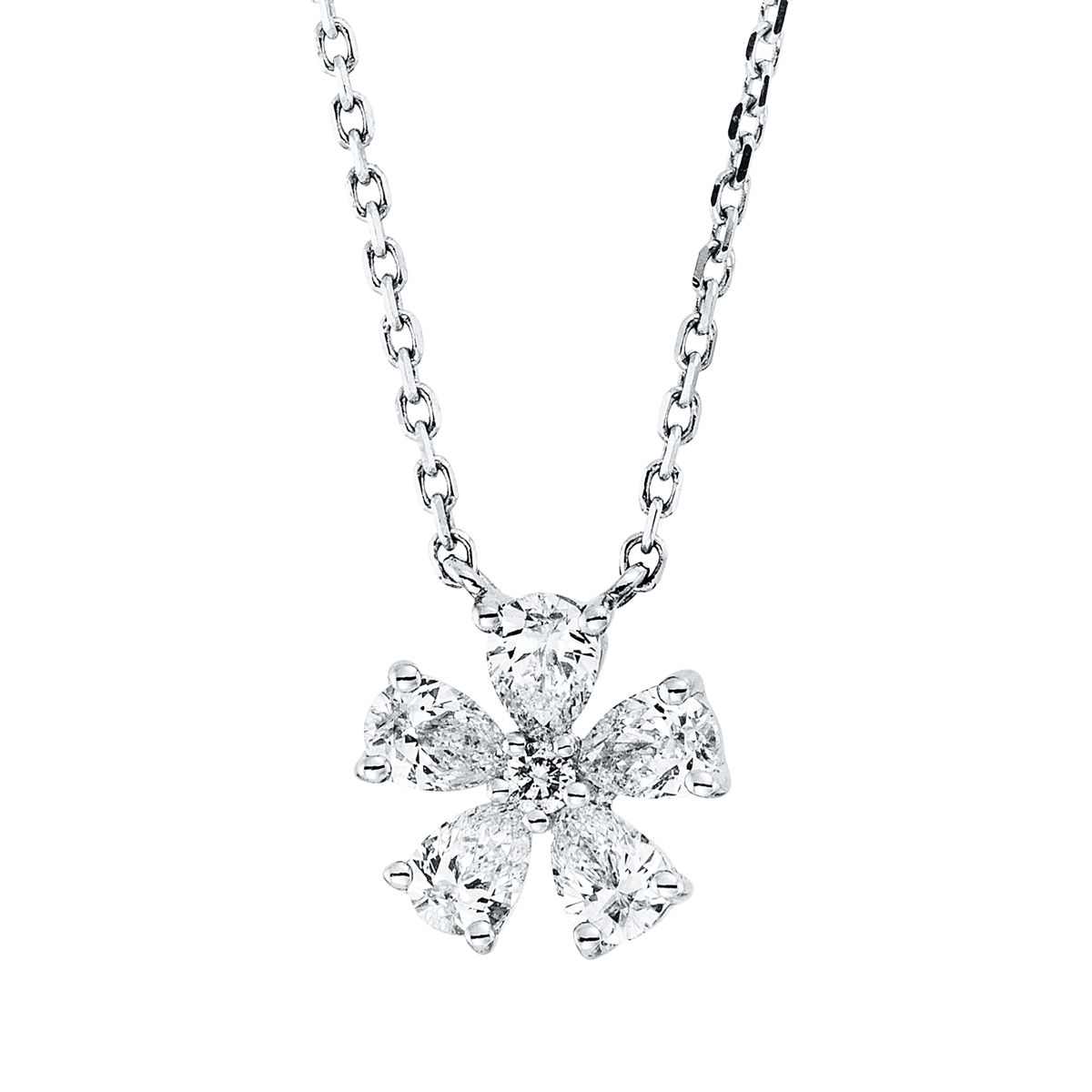 diamond full cut modern woman necklace in white gold