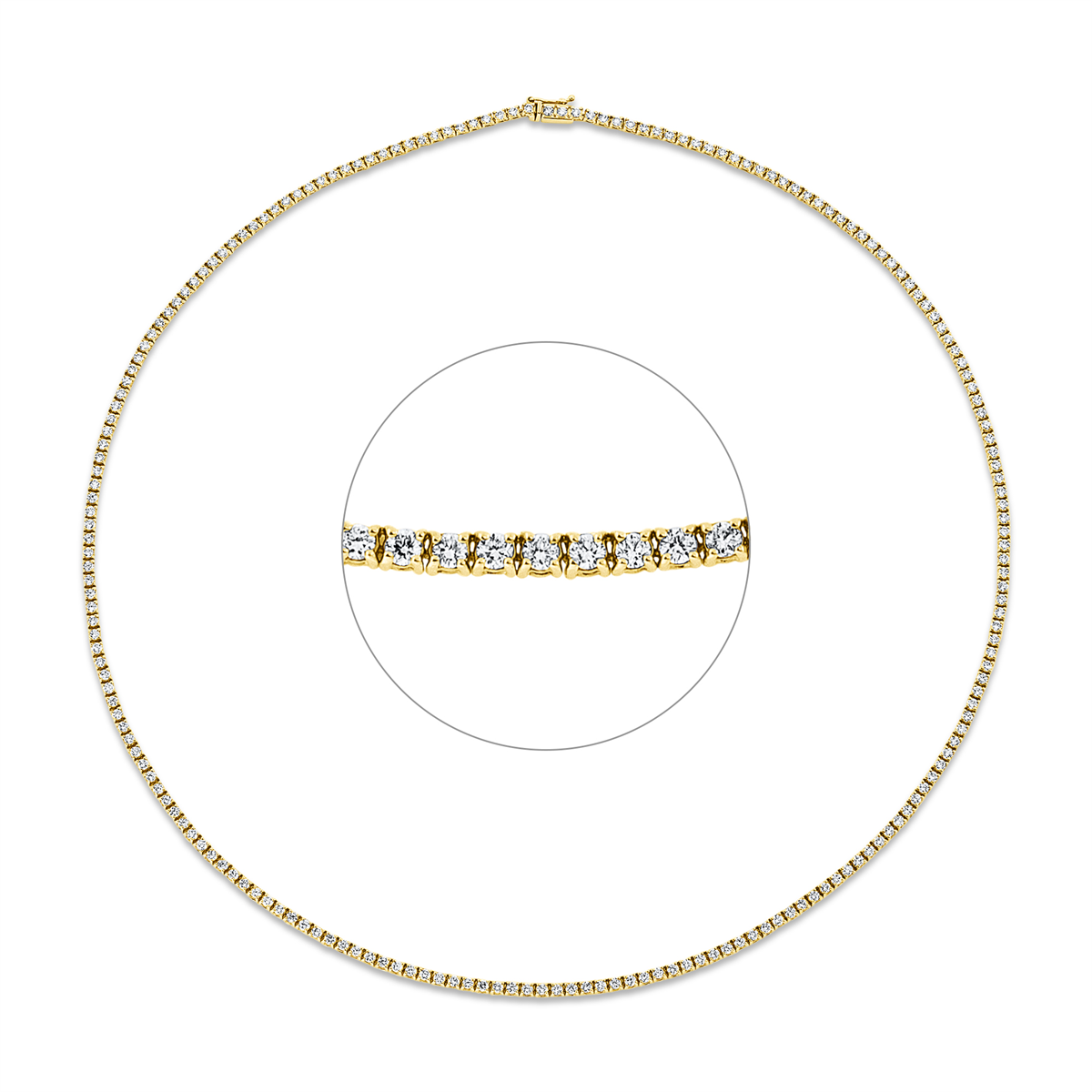 diamond full cut tennis necklace necklace in yellow gold