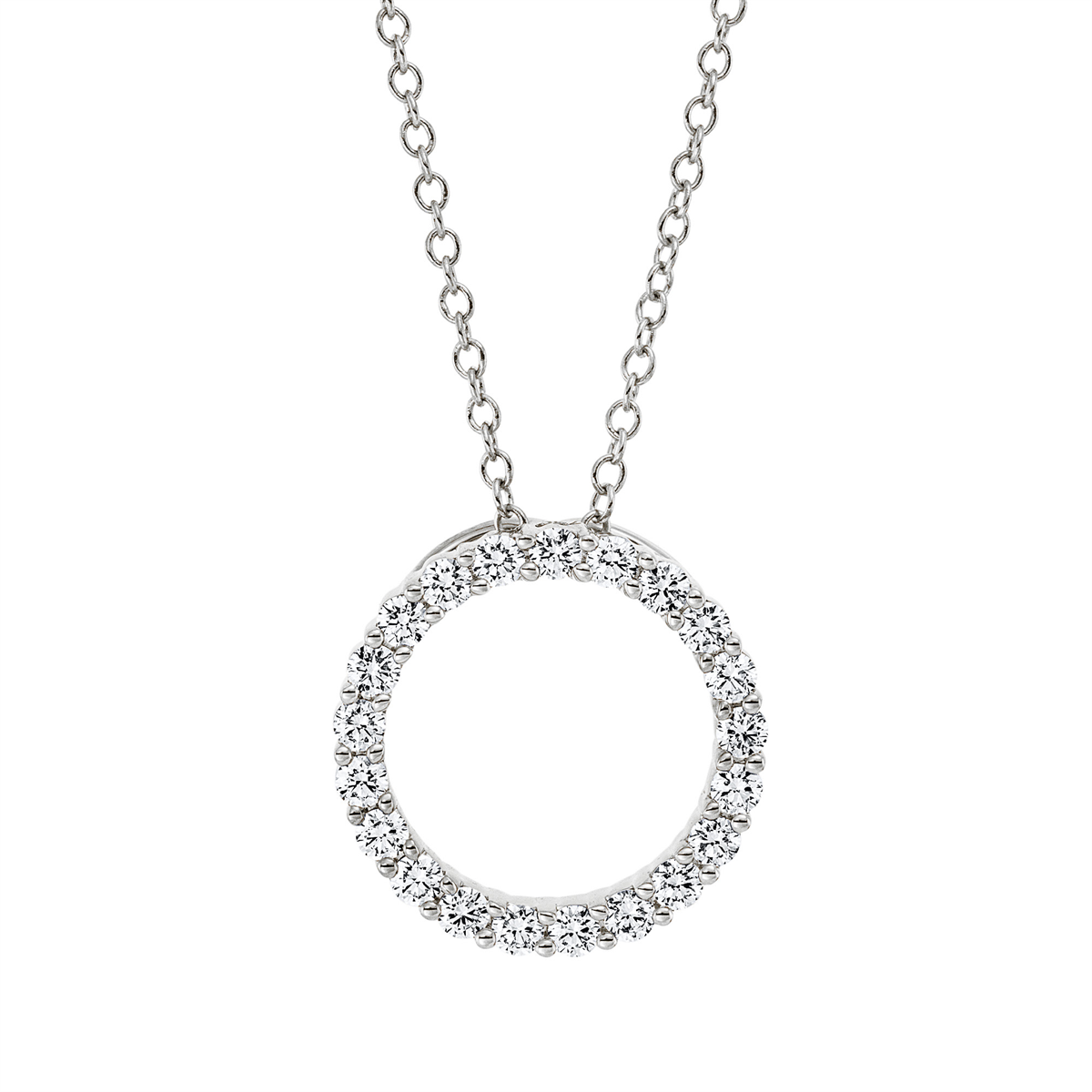 diamond full cut modern woman necklace in white gold