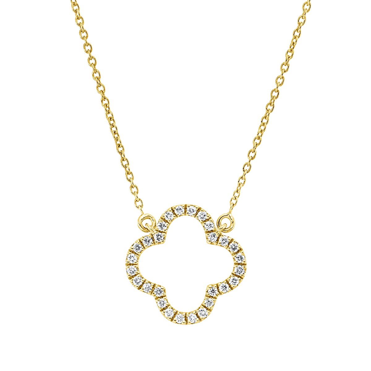 diamond full cut modern woman necklace in yellow gold