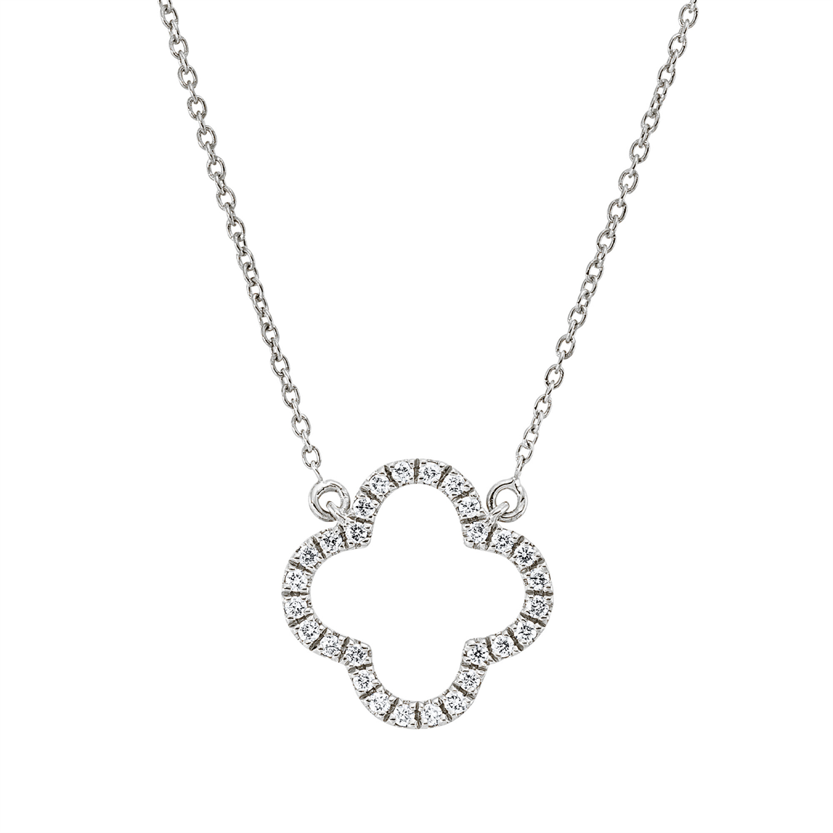 diamond full cut modern woman necklace in white gold