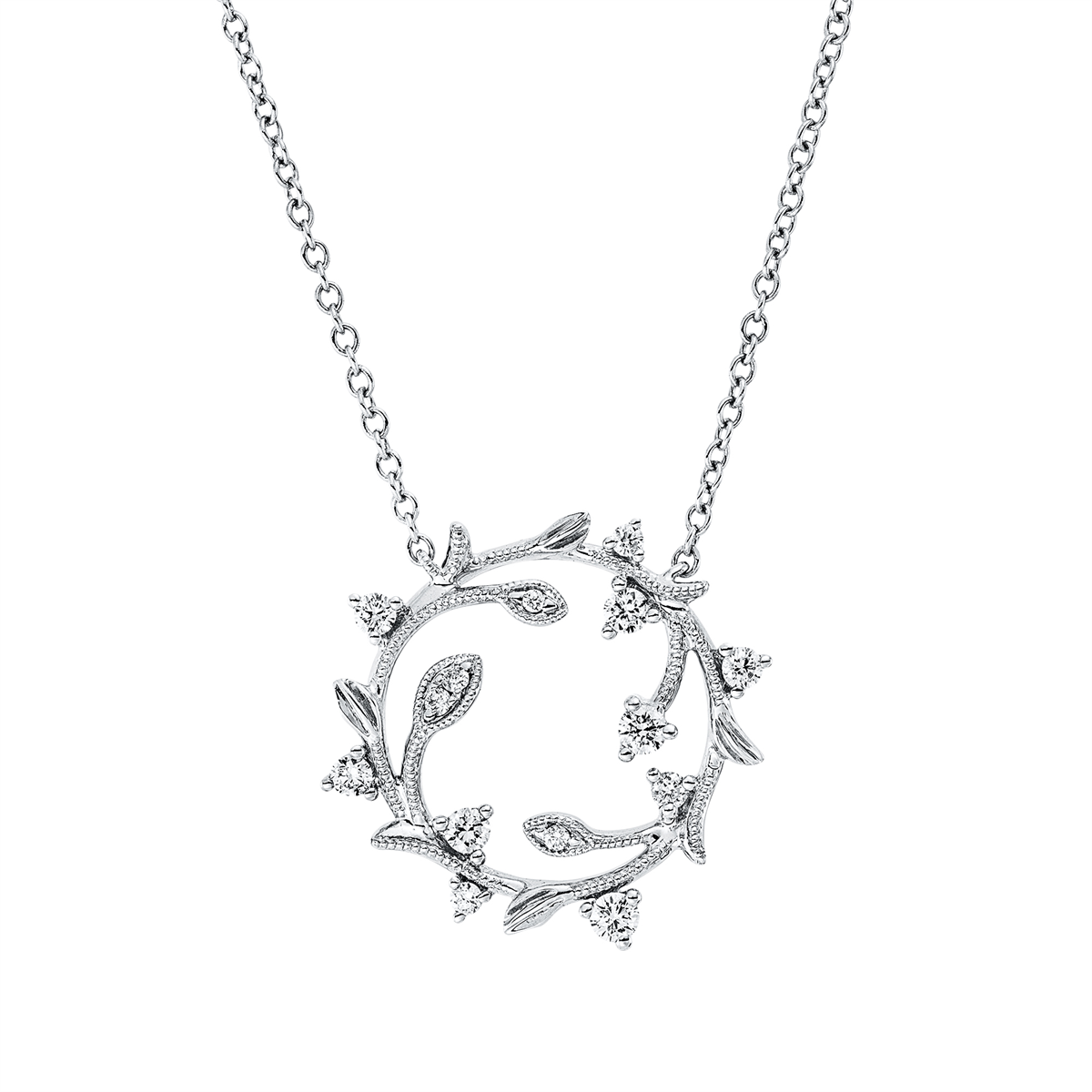 diamond full cut modern woman necklace in white gold