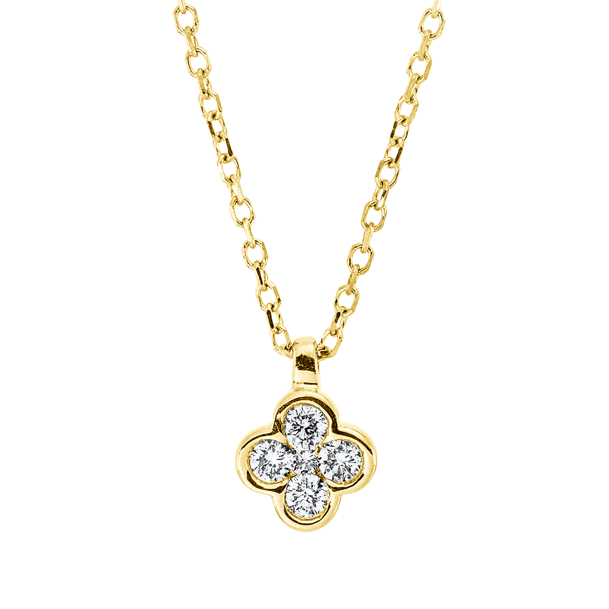 diamond full cut modern woman necklace in yellow gold