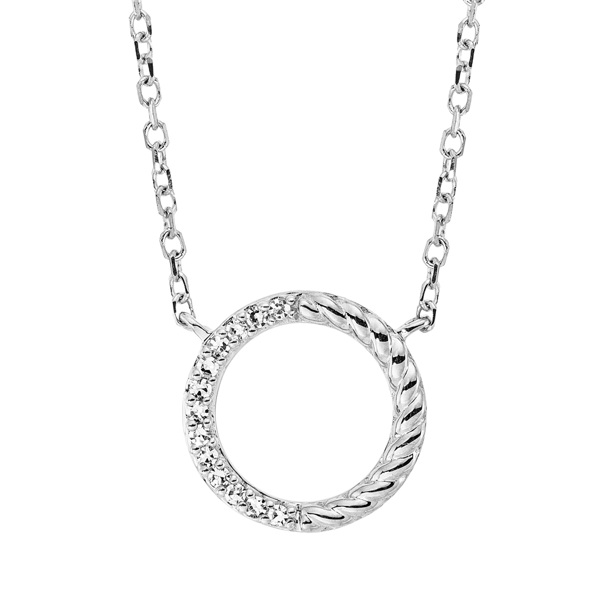 diamond single cut modern woman necklace in white gold