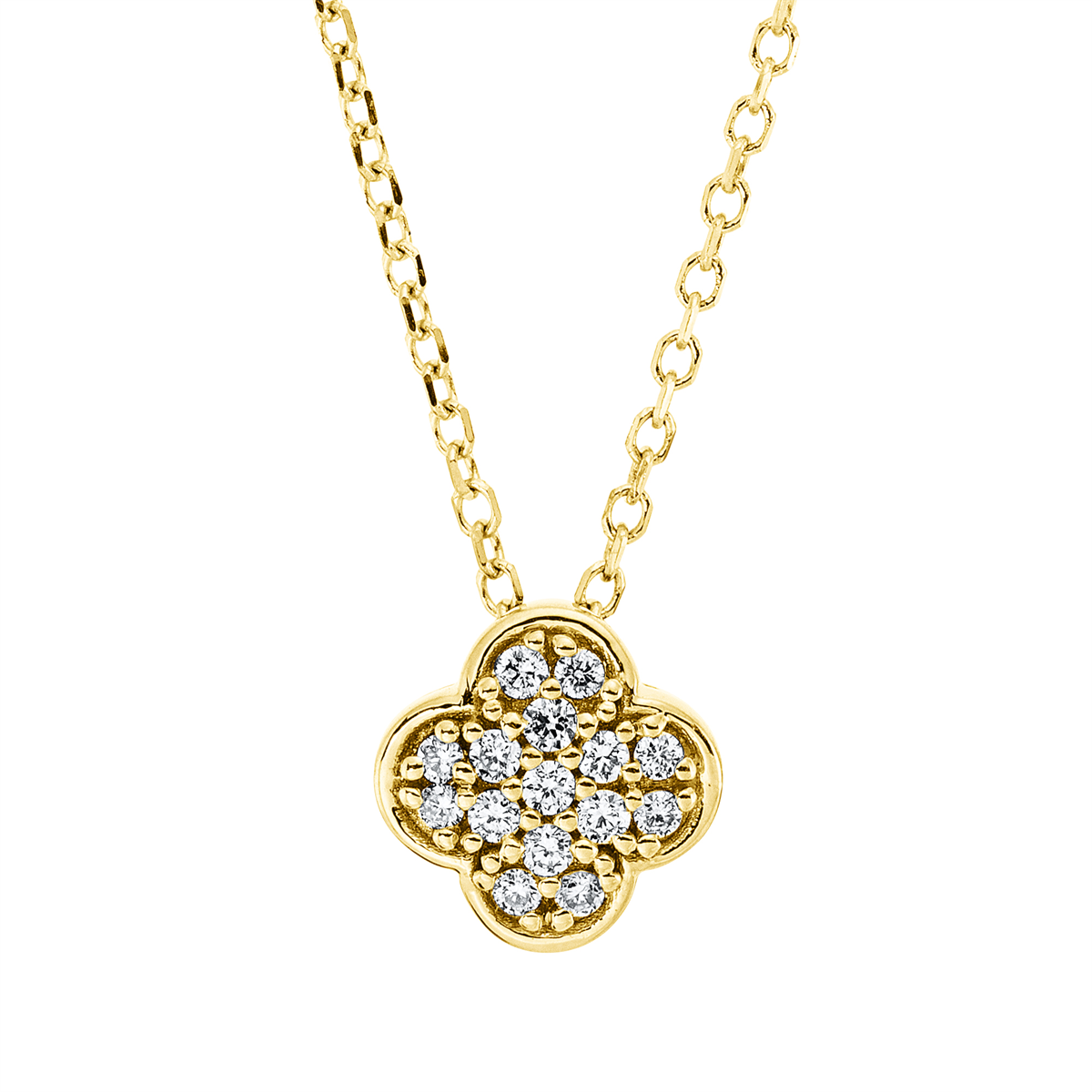 diamond full cut modern woman necklace in yellow gold