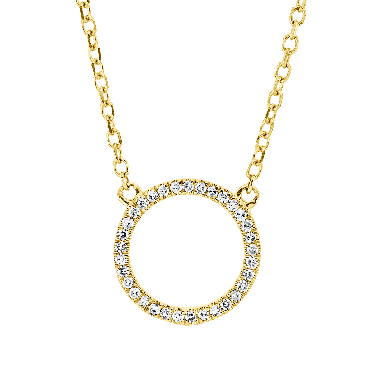 diamond single cut modern woman necklace in yellow gold