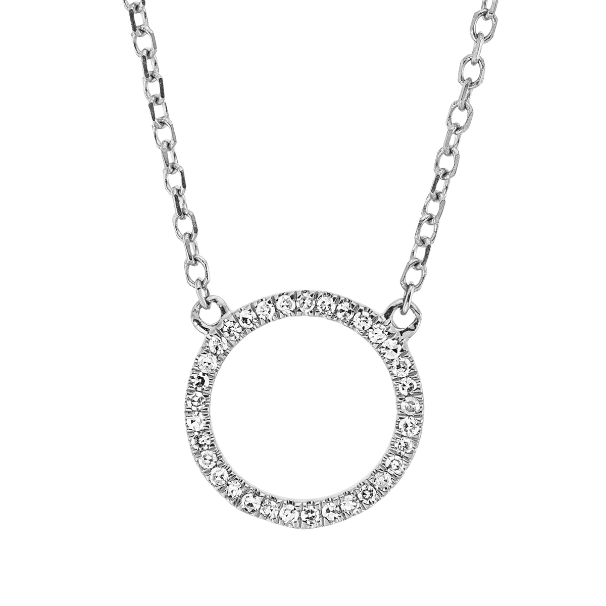 diamond single cut modern woman necklace in white gold