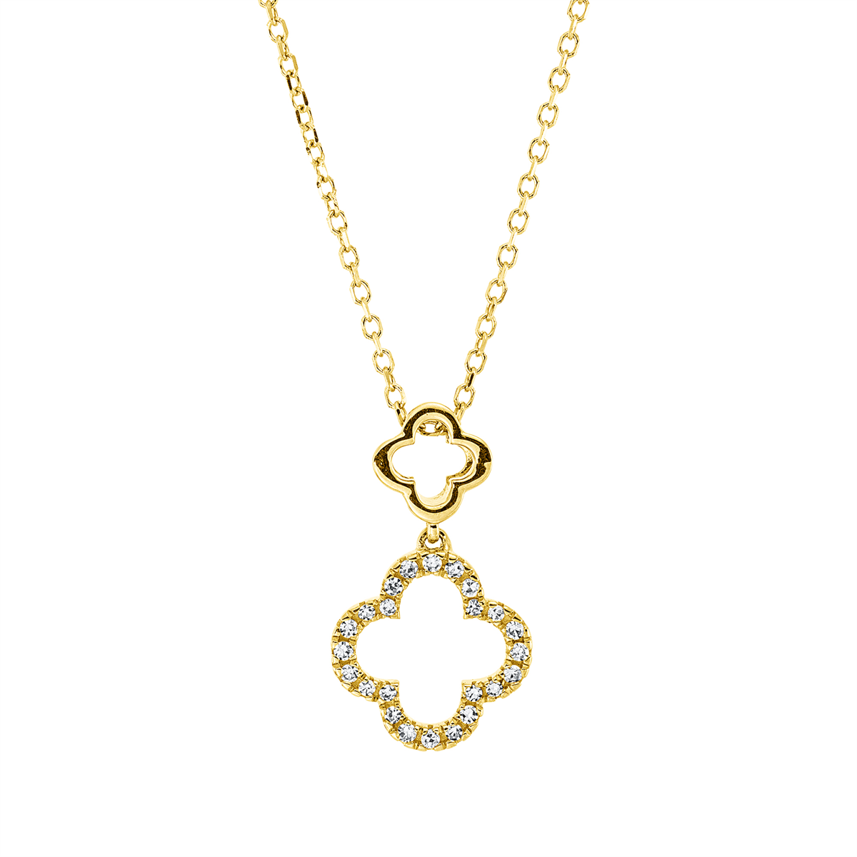 diamond single cut modern woman necklace in yellow gold
