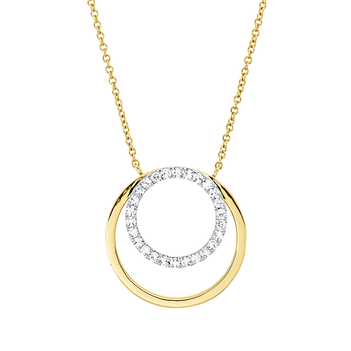 diamond full cut modern woman necklace in yellow gold