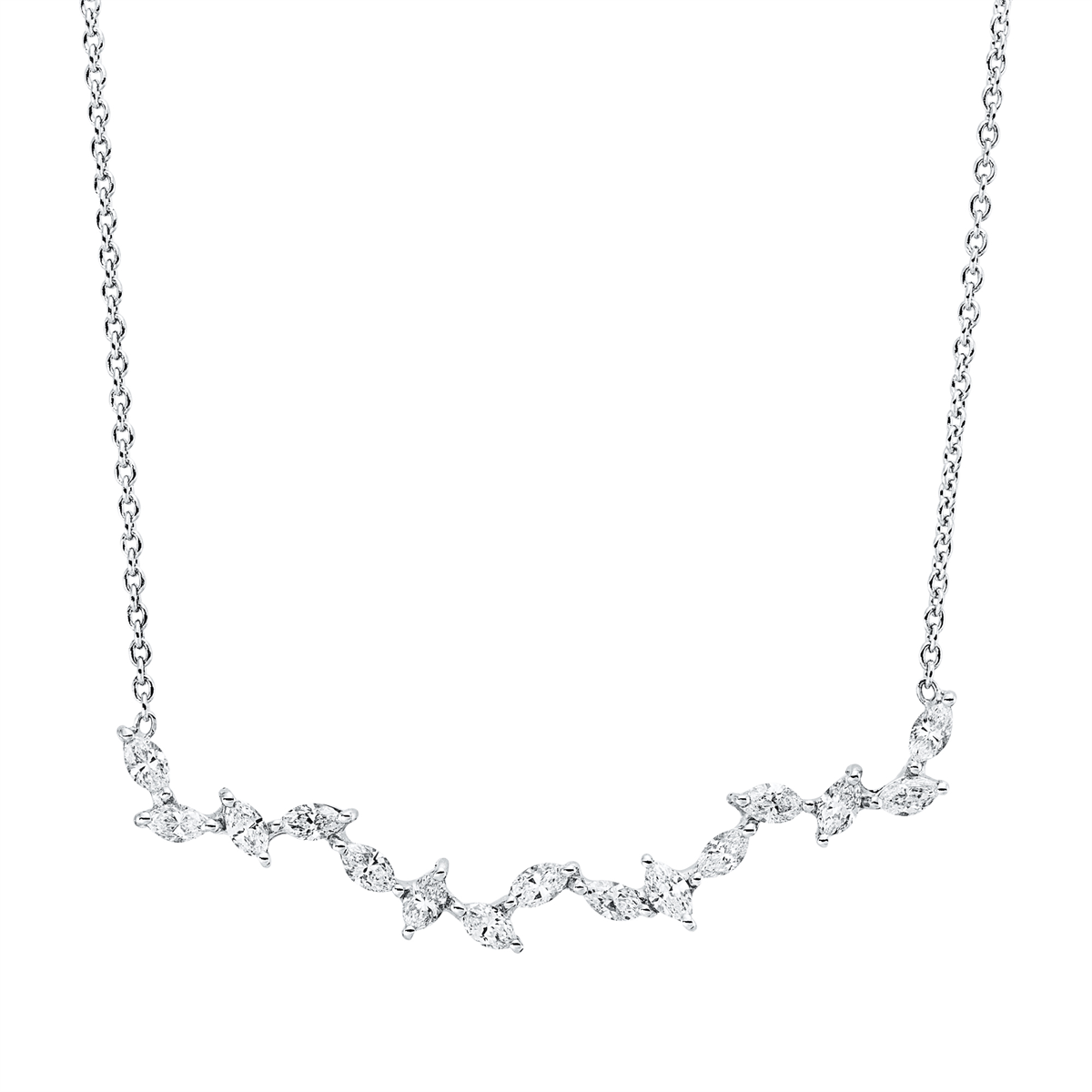 marquise modern woman necklace in white gold
