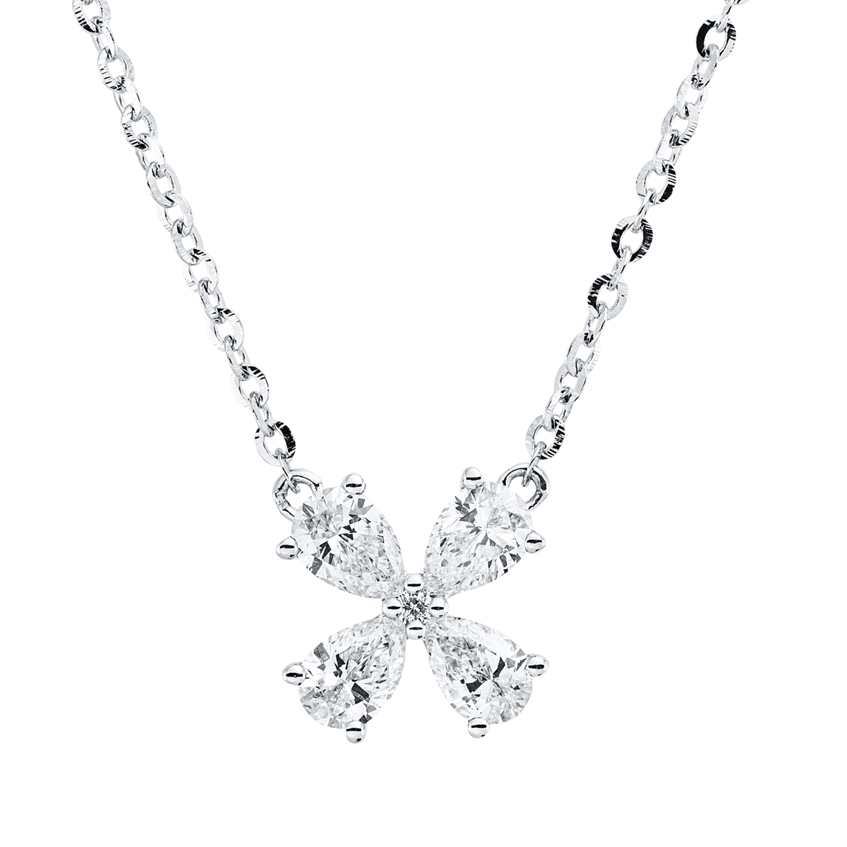 diamond full cut modern woman necklace in white gold