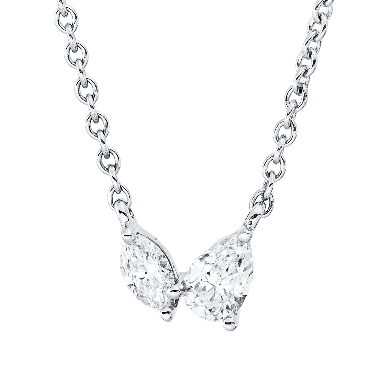 marquise modern woman necklace in white gold