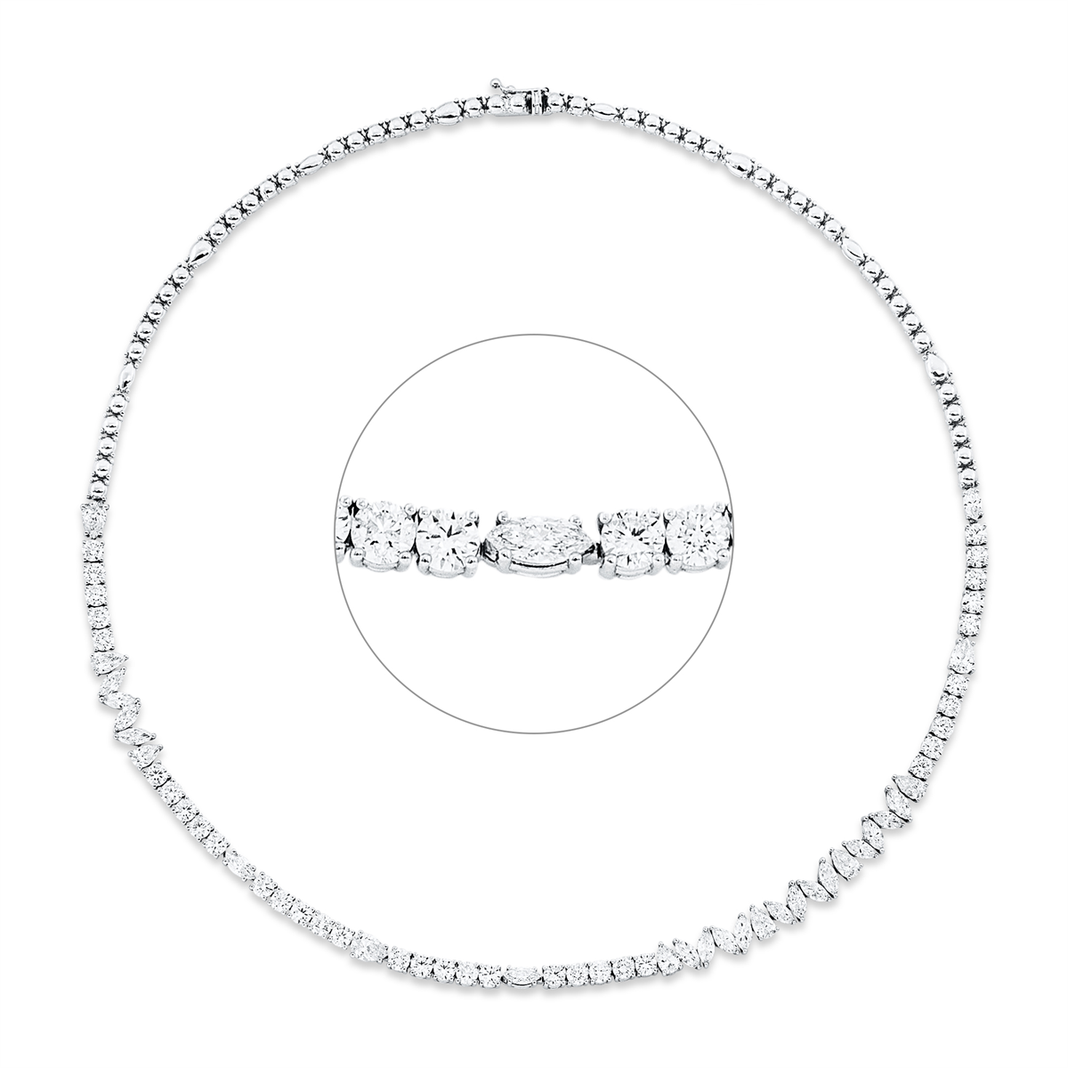 diamond full cut exclusive necklace in white gold