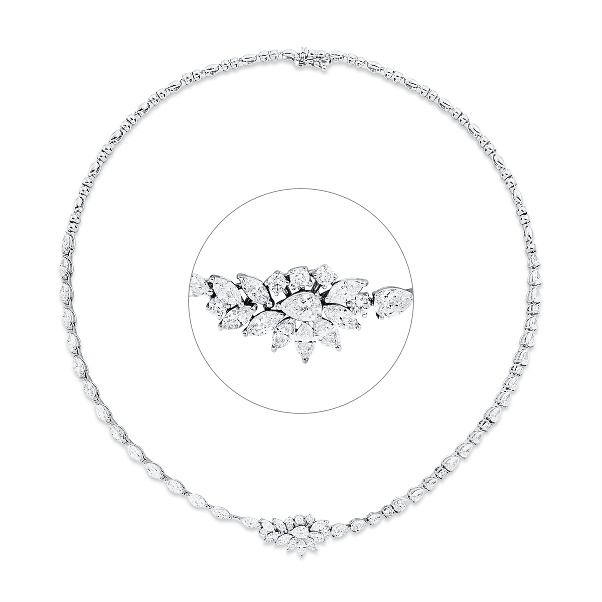 diamond full cut exclusive necklace in white gold