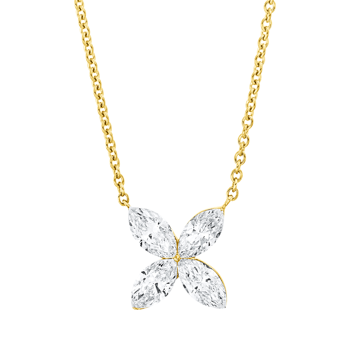 marquise modern woman necklace in yellow gold