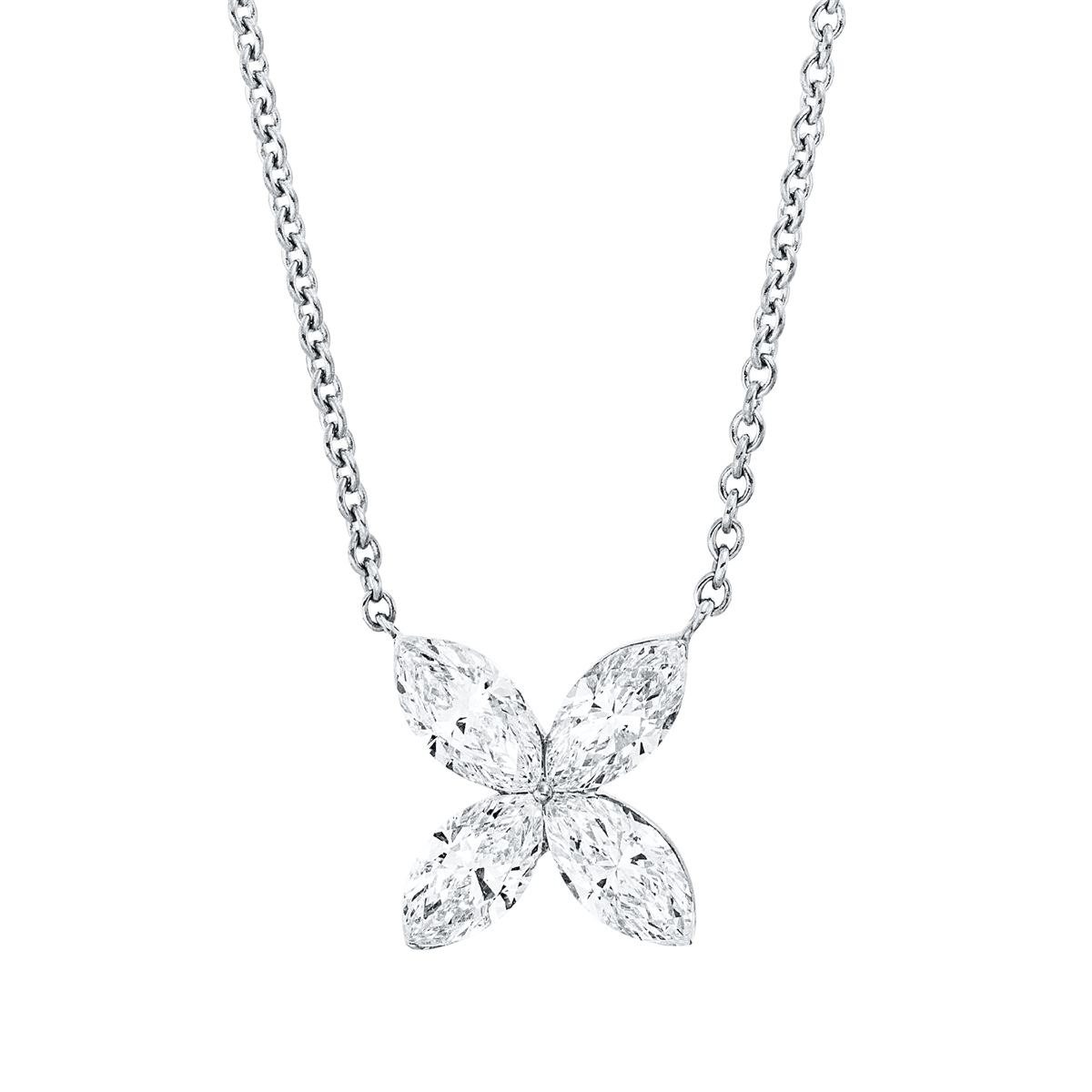 marquise modern woman necklace in white gold