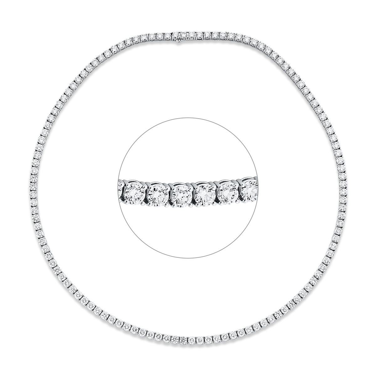 diamond full cut tennis necklace necklace in white gold
