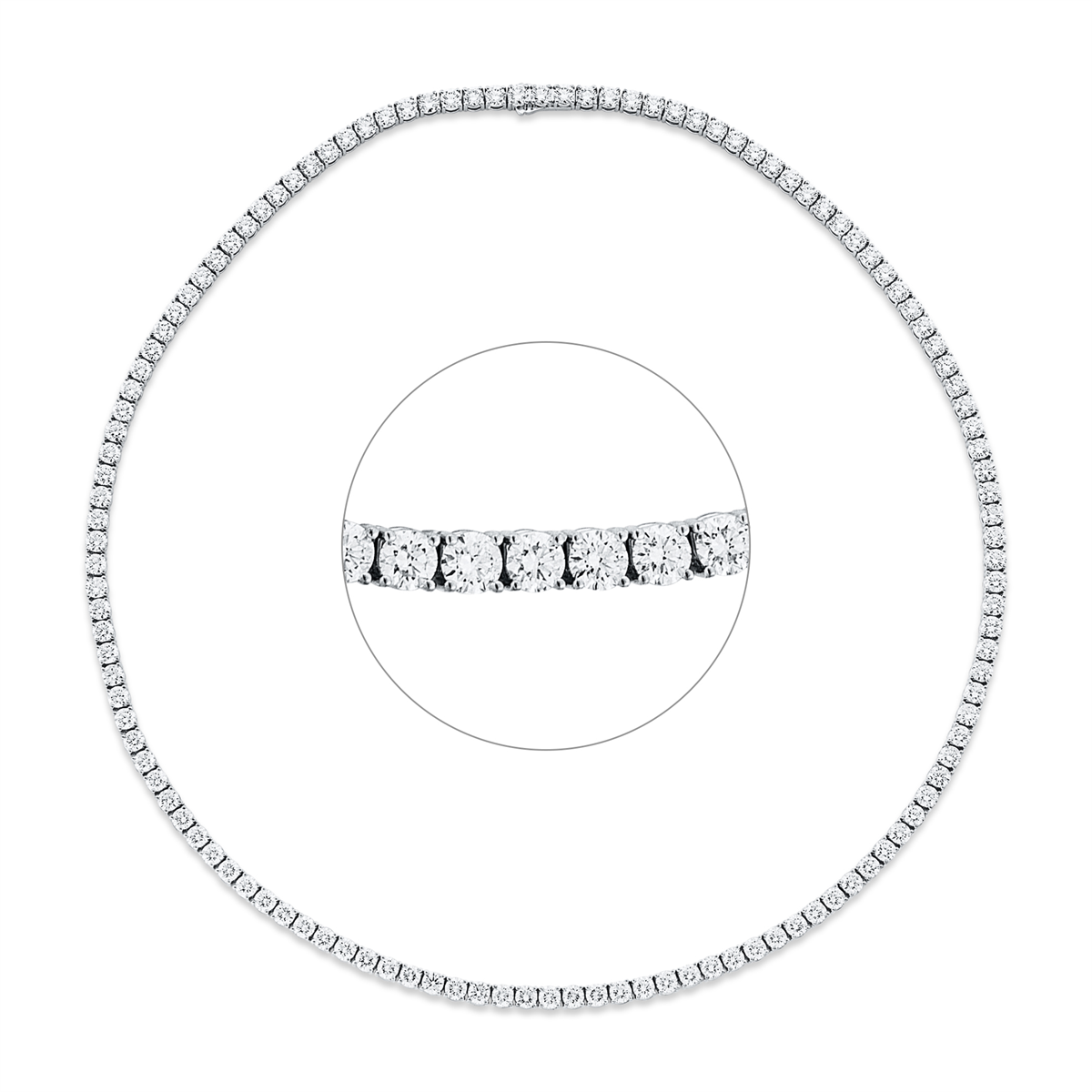 diamond full cut tennis necklace necklace in white gold