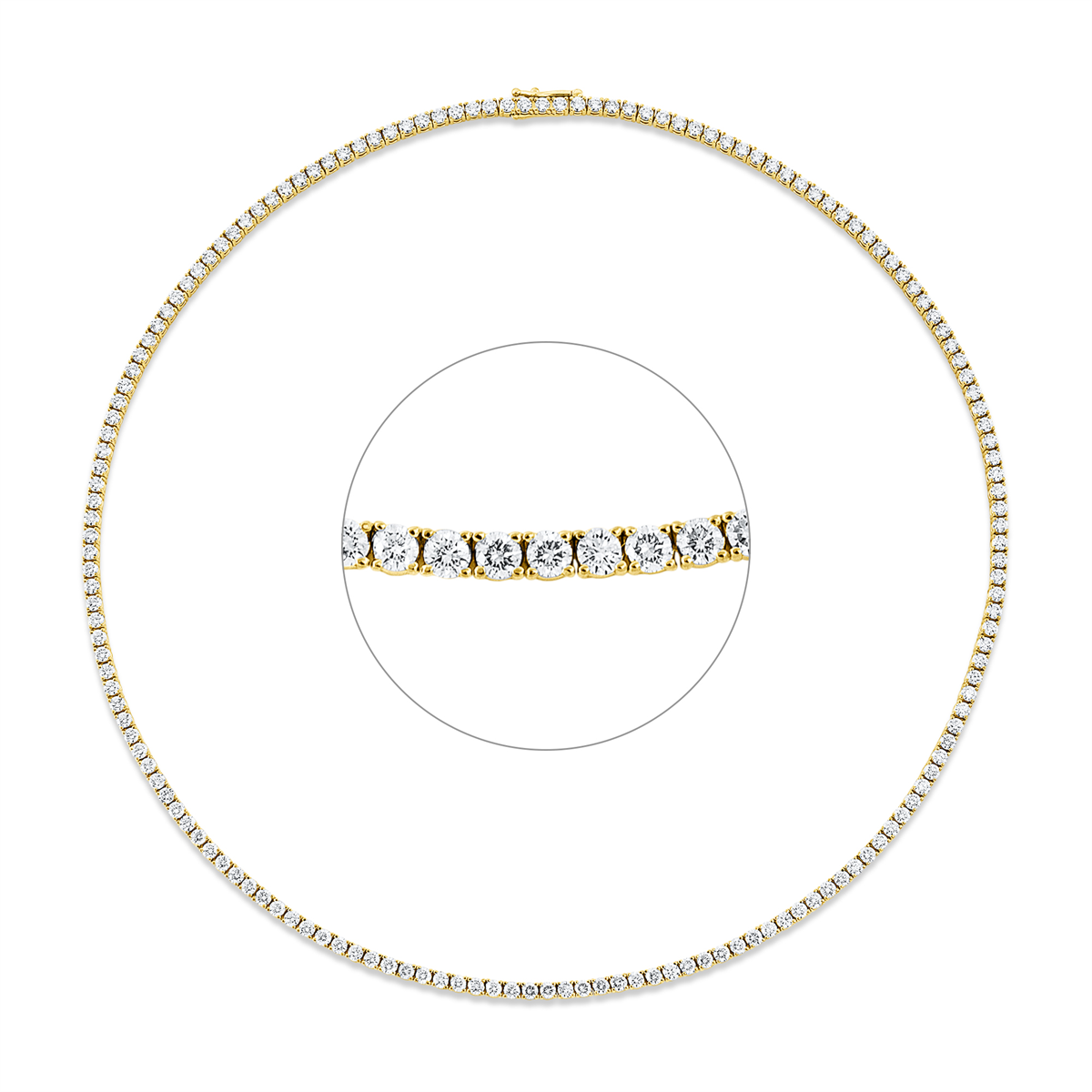 diamond full cut tennis necklace necklace in yellow gold