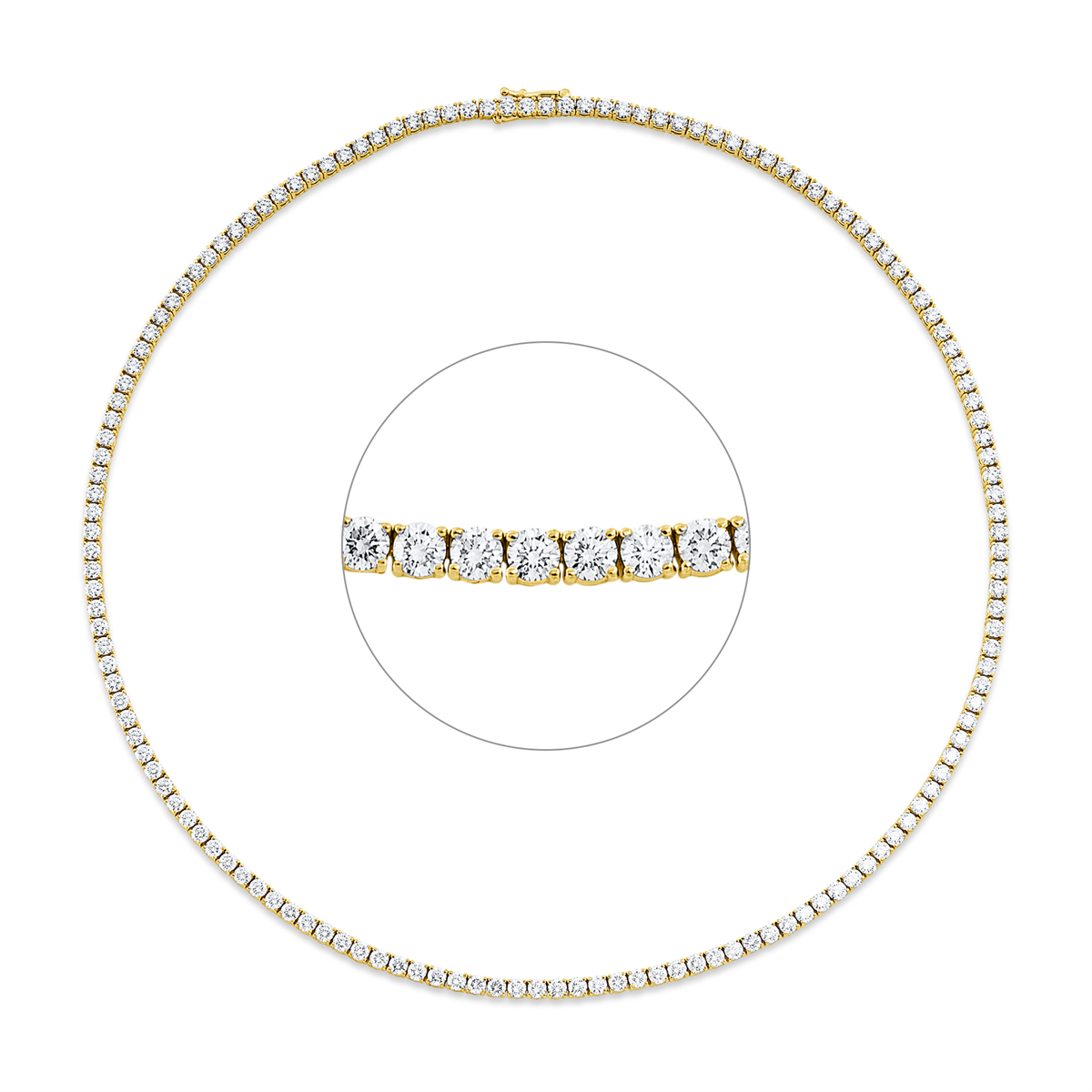 diamond full cut tennis necklace necklace in yellow gold